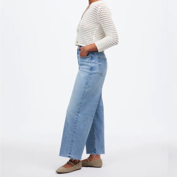 Madewell The Curvy Perfect Vintage Wide-Leg Crop Jeans 26P 26 Petite - Picture 3 of 12